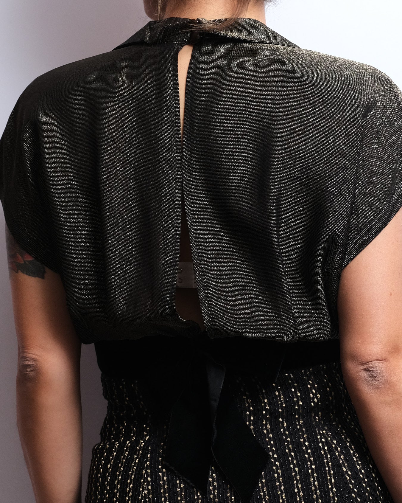 Robe Christian Dior en Soie – Années 80 – Noir & Or