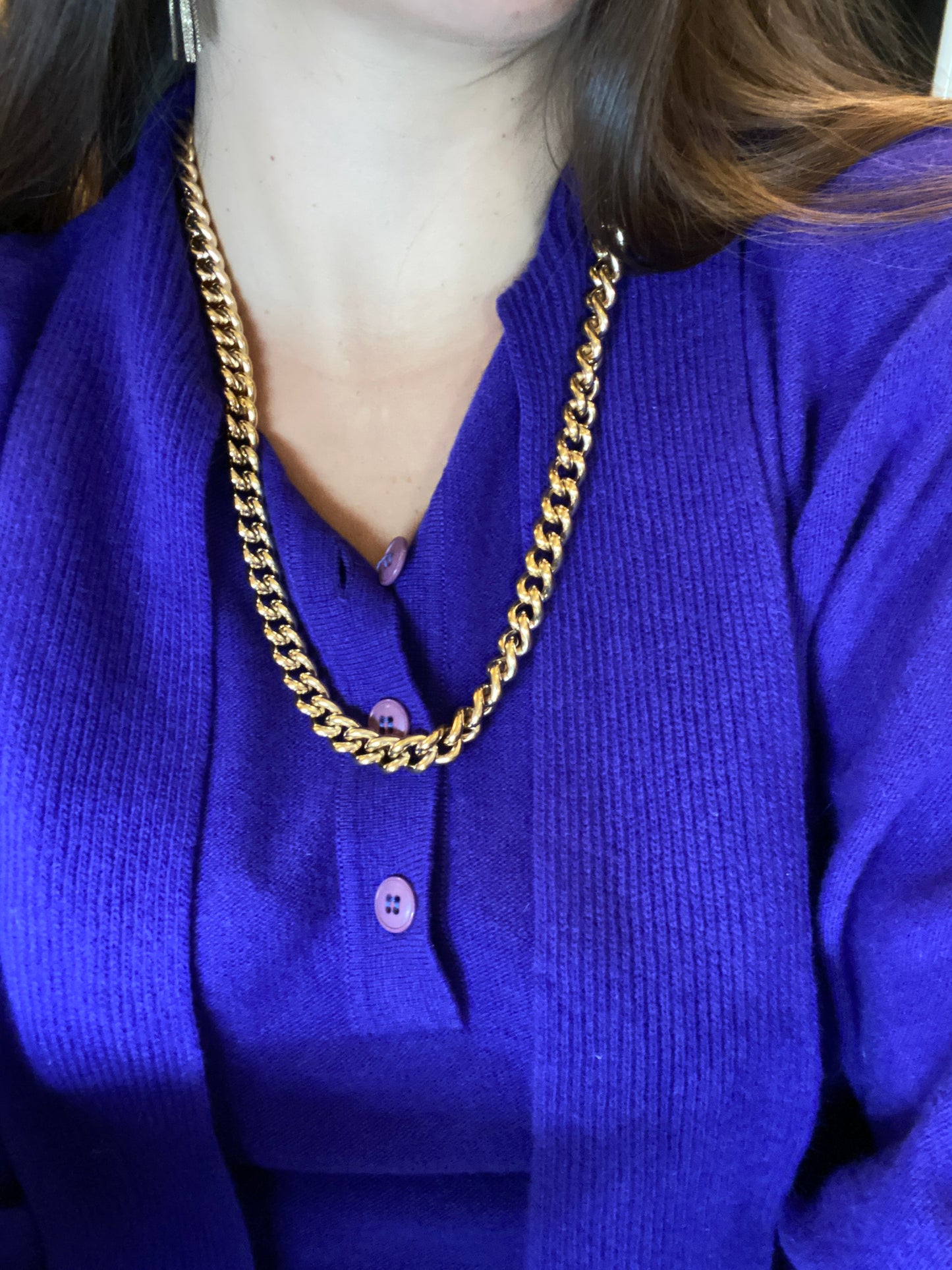Collier Pierre Lang vintage – maille gourmette dorée