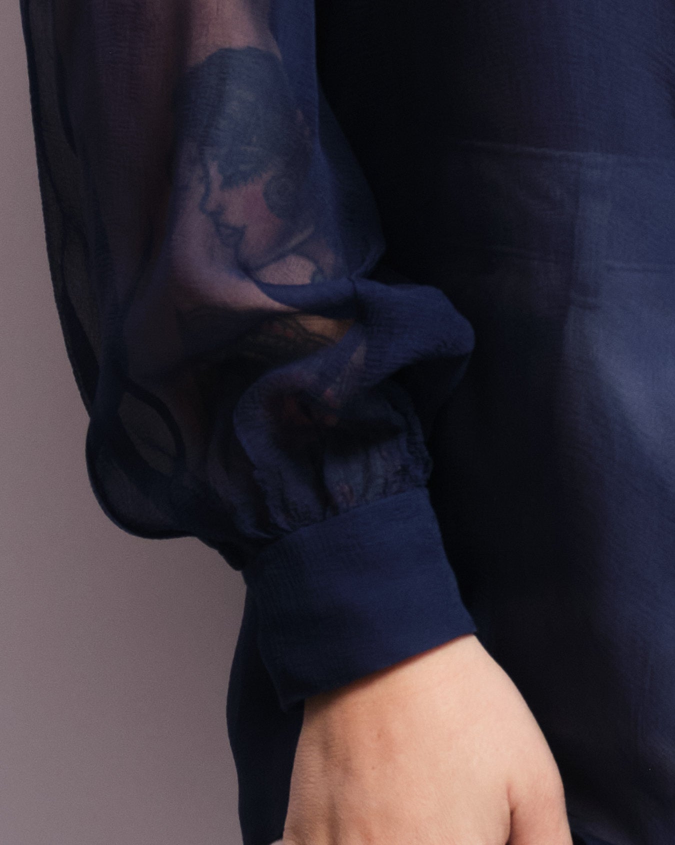 Chemisier vintage en organdi de soie – années 90 fait main