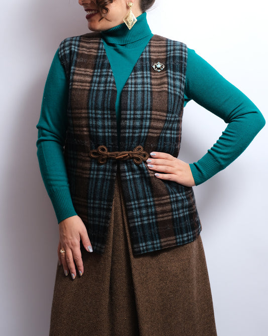Ensemble Vintage Années 60 – Gilet & Jupe en Laine