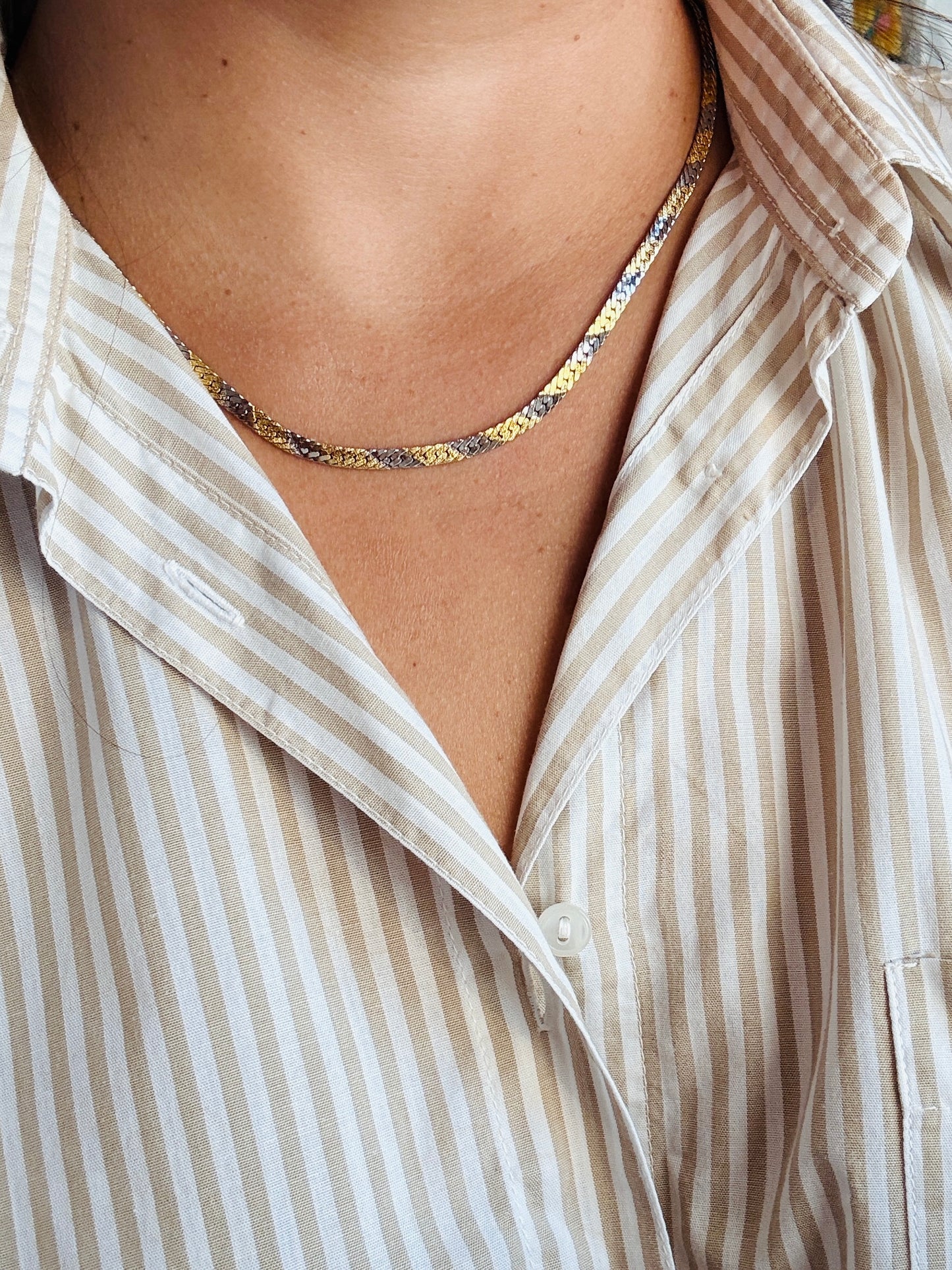 Collier maille vintage réversible