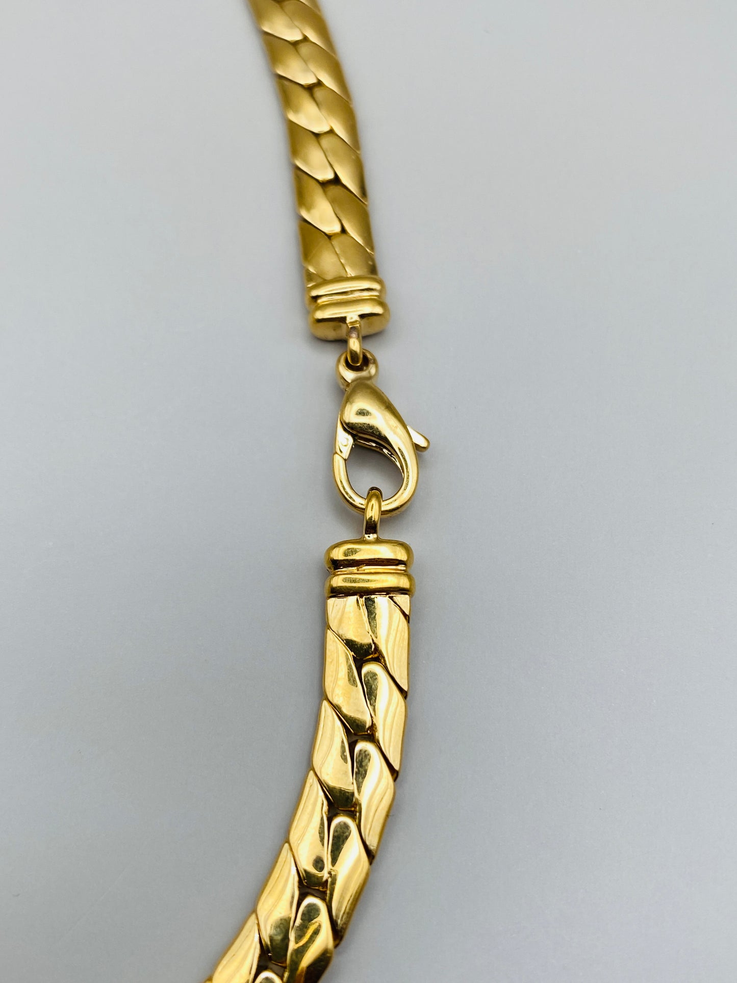 Collier Pierre Lang vintage – plastron doré texturé