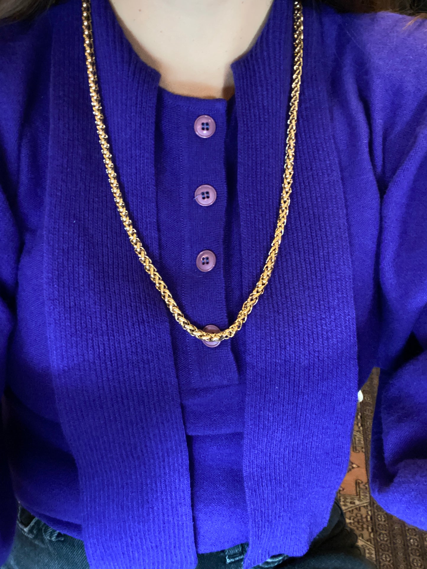 Collier Pierre Lang vintage – maille corde dorée (épaisse)