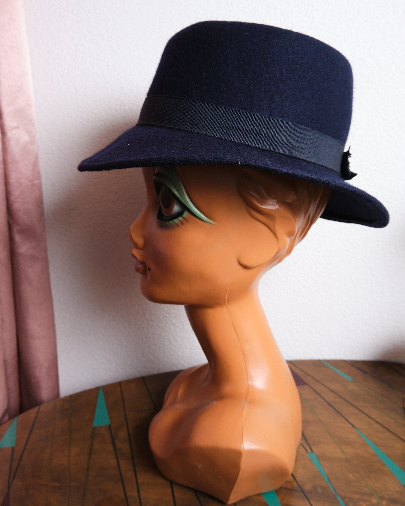 Chapeau vintage marine en laine – Made in Italy