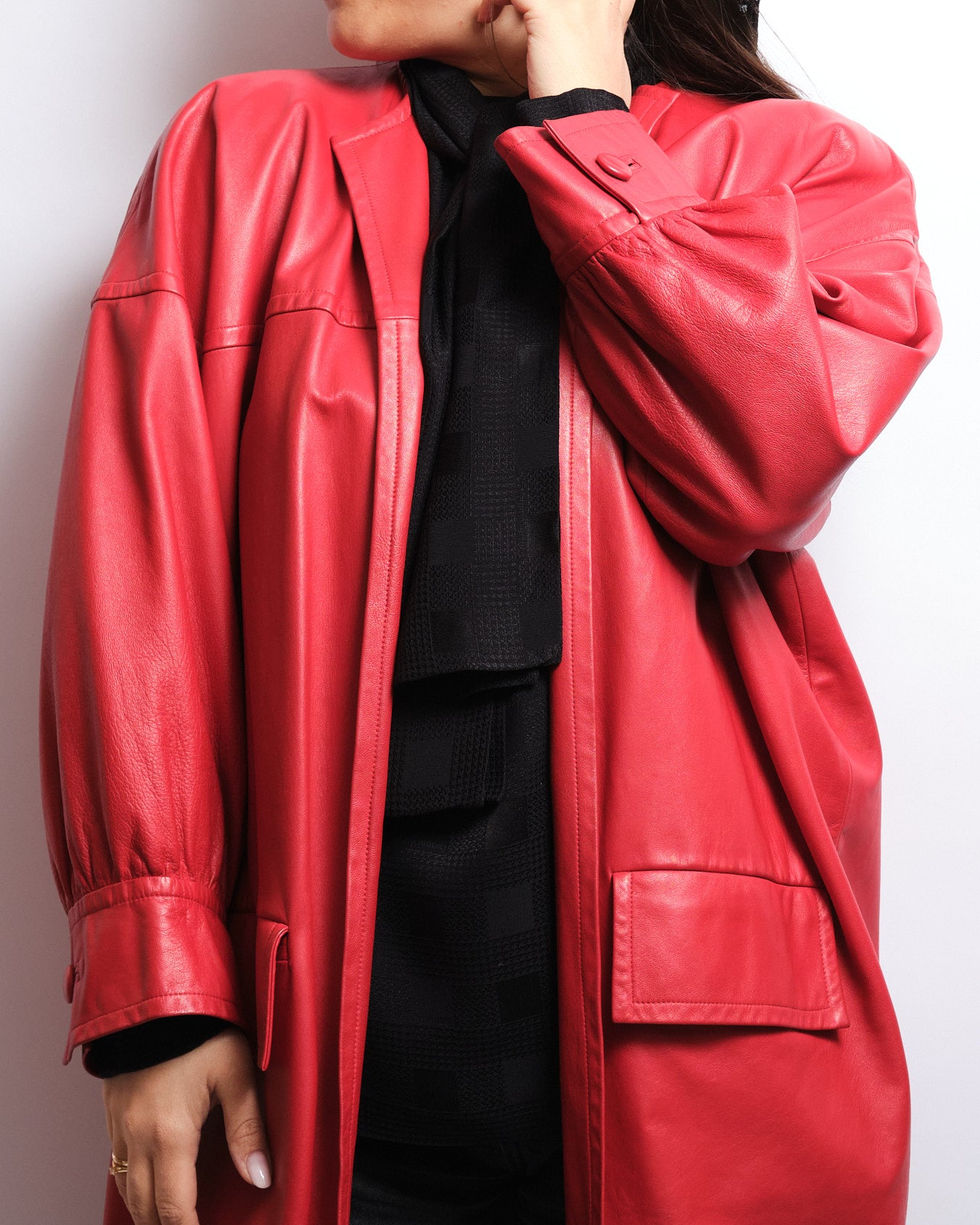 Veste vintage en cuir d’agneau – fin 80s / début 90s