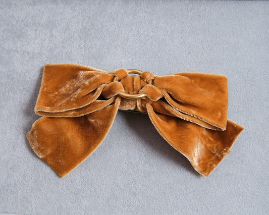 Barrette vintage en velours orange signée Arifior Creazioni
