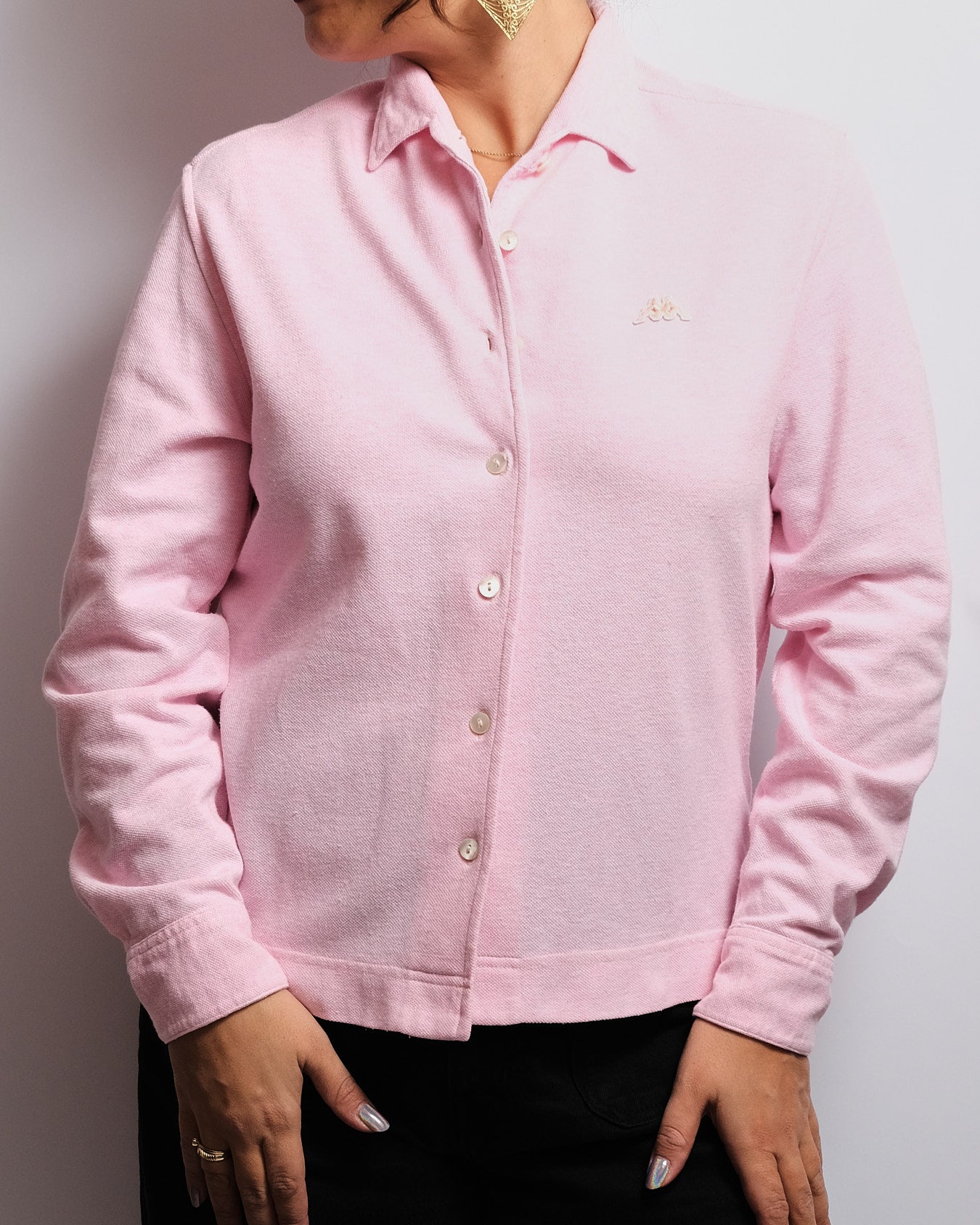 Chemisier vintage Robe di Kappa – Rose pastel (années 80–90)