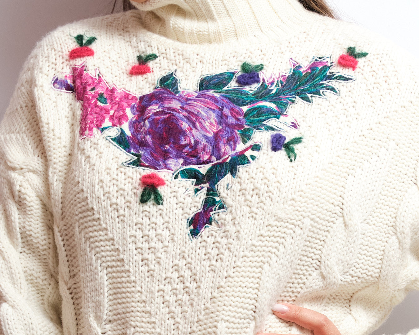 Robe pull vintage Bleu Blanc Rouge – laine d’agneau & torsades