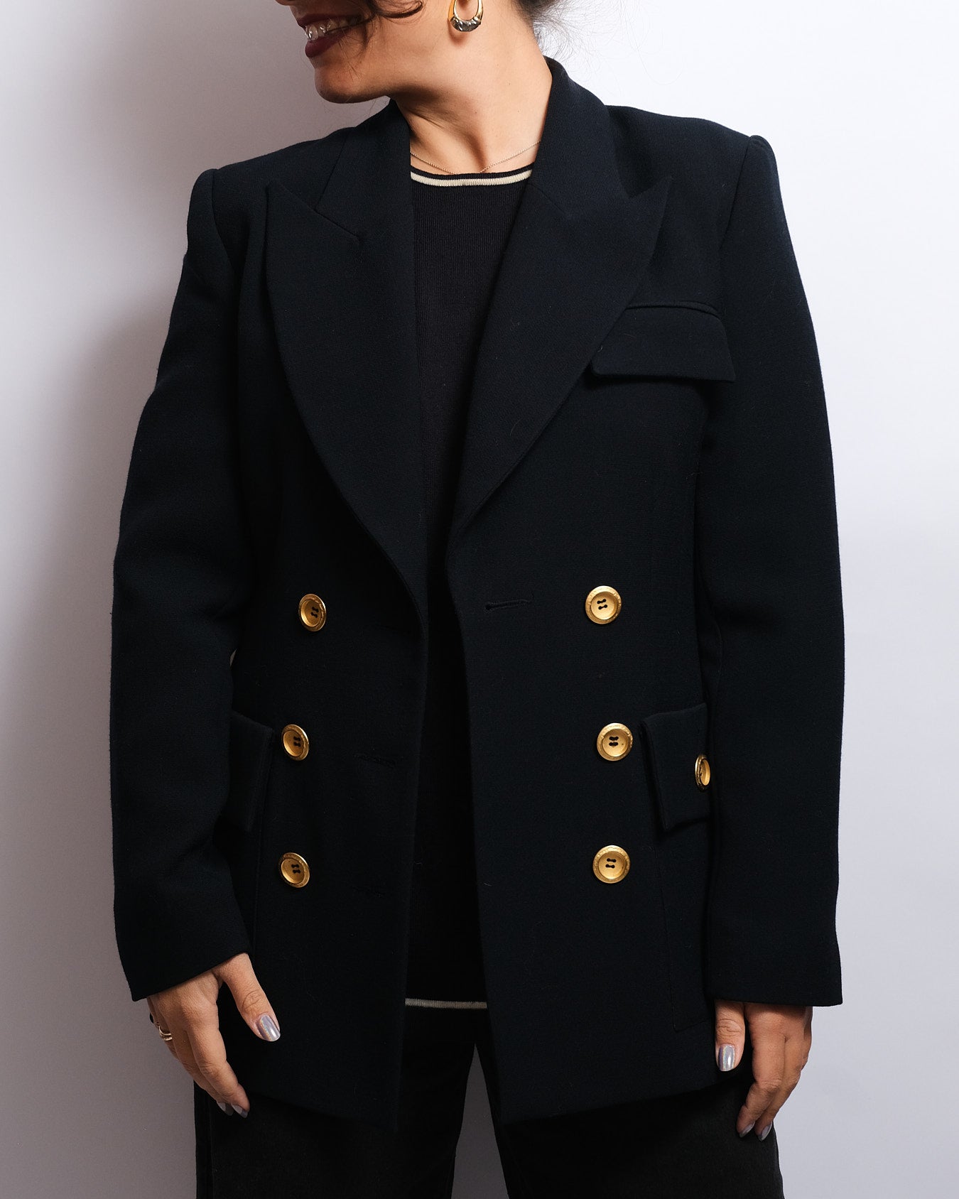 Blazer marine double boutonnage – Collection Allumette A.C Paris (années 80–90)