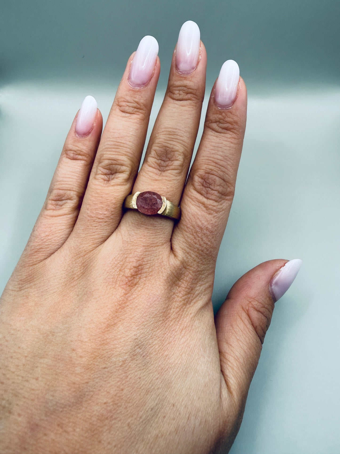 Bague pierre naturelle en argent 925 – design sculptural