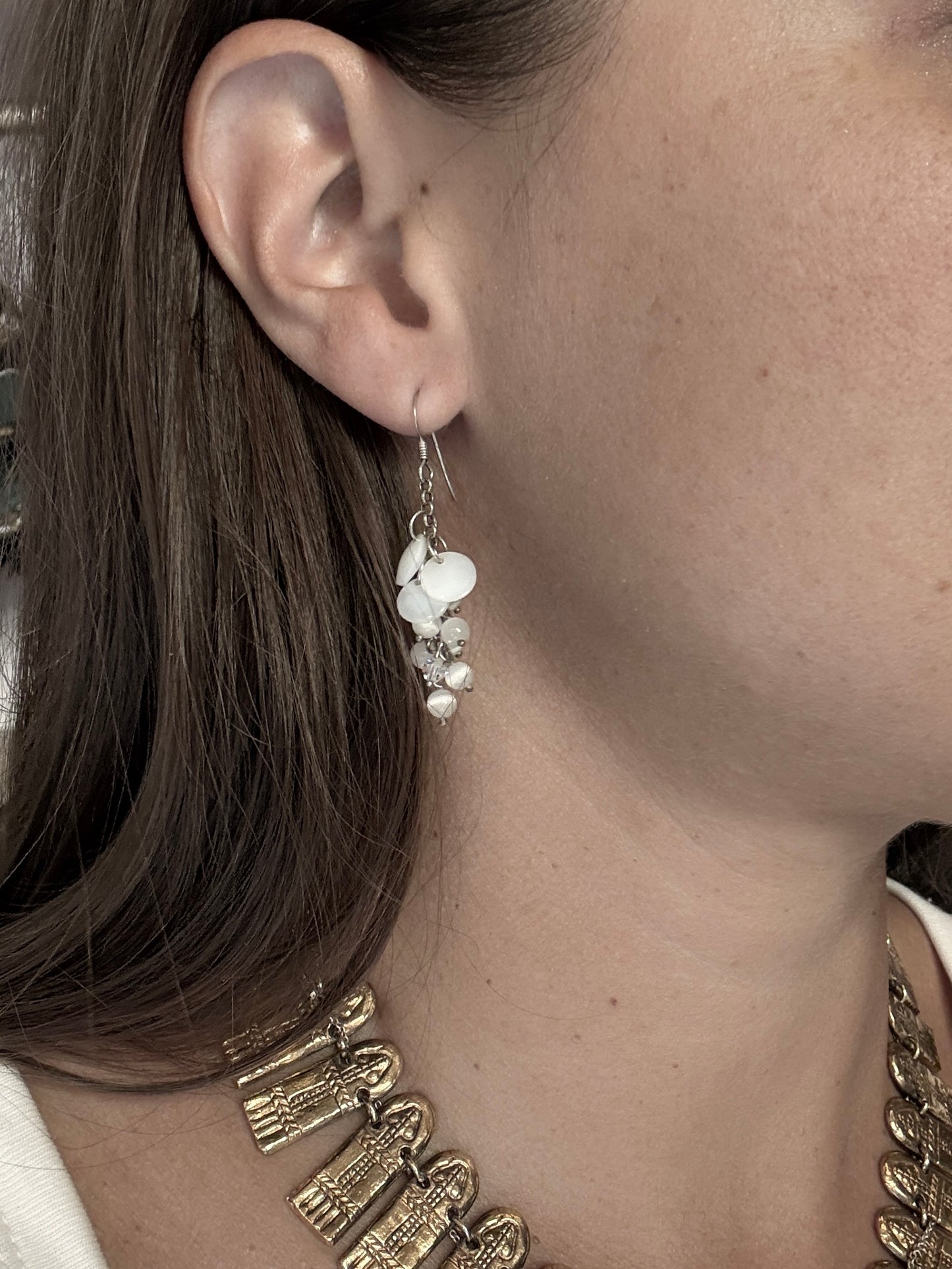 Boucles d’oreilles pendantes vintage argent 925 cristaux