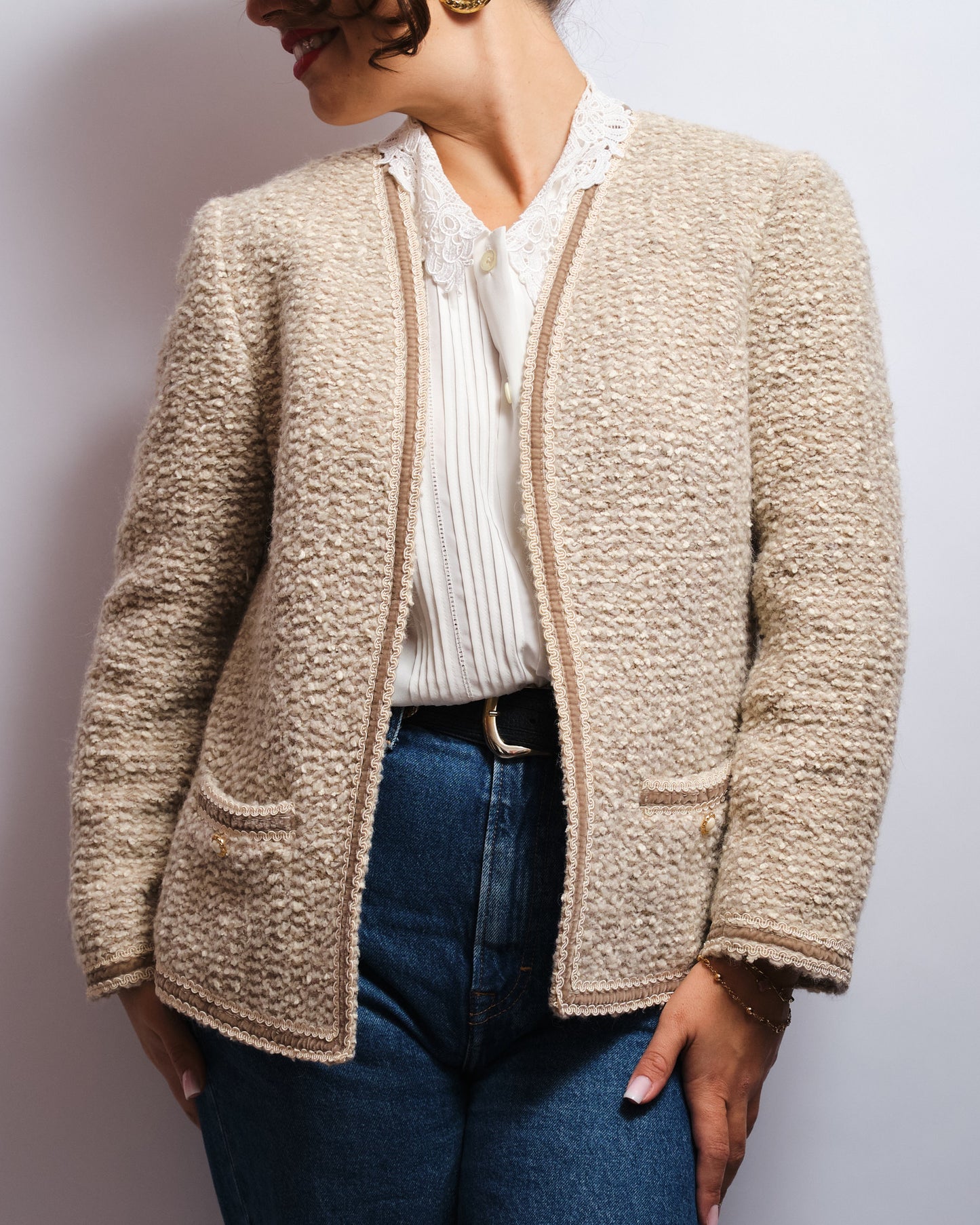 Cardigan Vintage 80s Rose Bertin