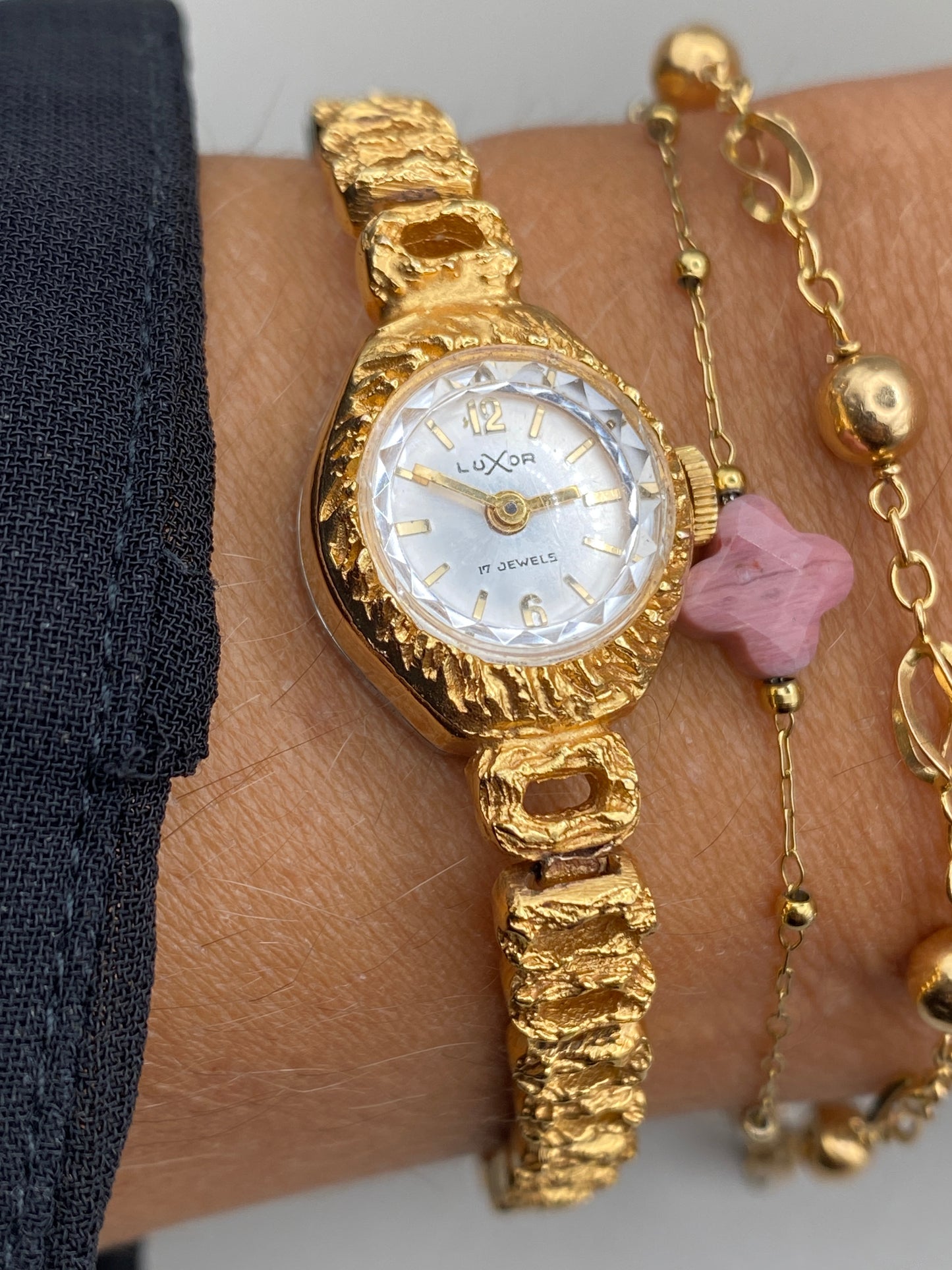 Montre Vintage Luxor – Plaqué or G10 – Mouvement mécanique 17 rubis 60-70s