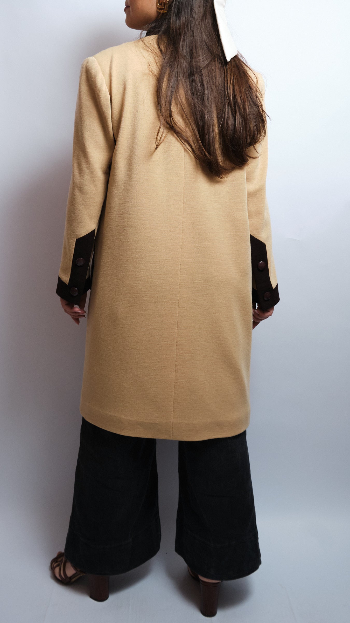 Manteau vintage fait main – laine fine, pièce unique upcyclée