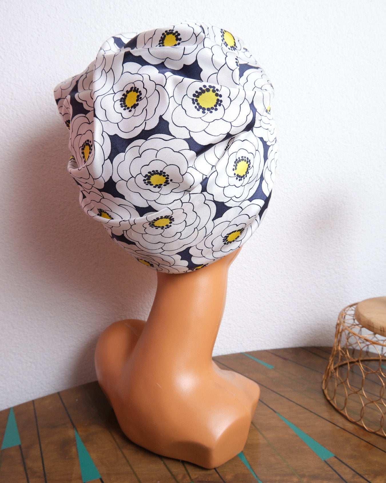 Turban vintage fleuri années 60/70