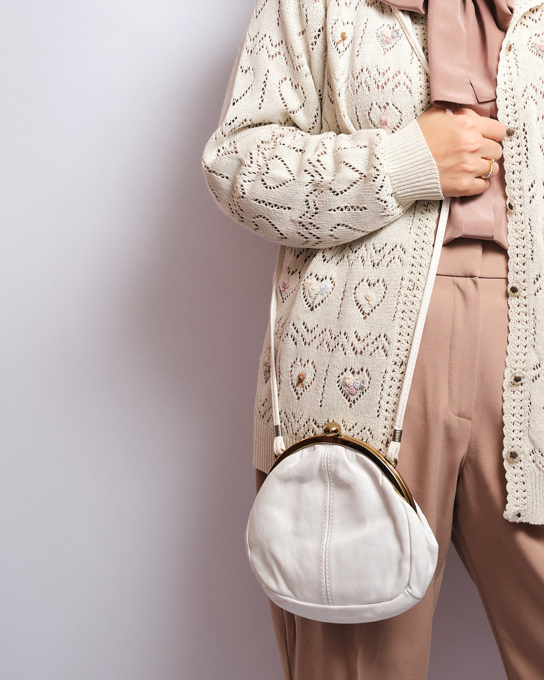 Sac en cuir blanc