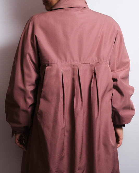 Manteau fluide rose antique – Manches bouffantes – Années 80