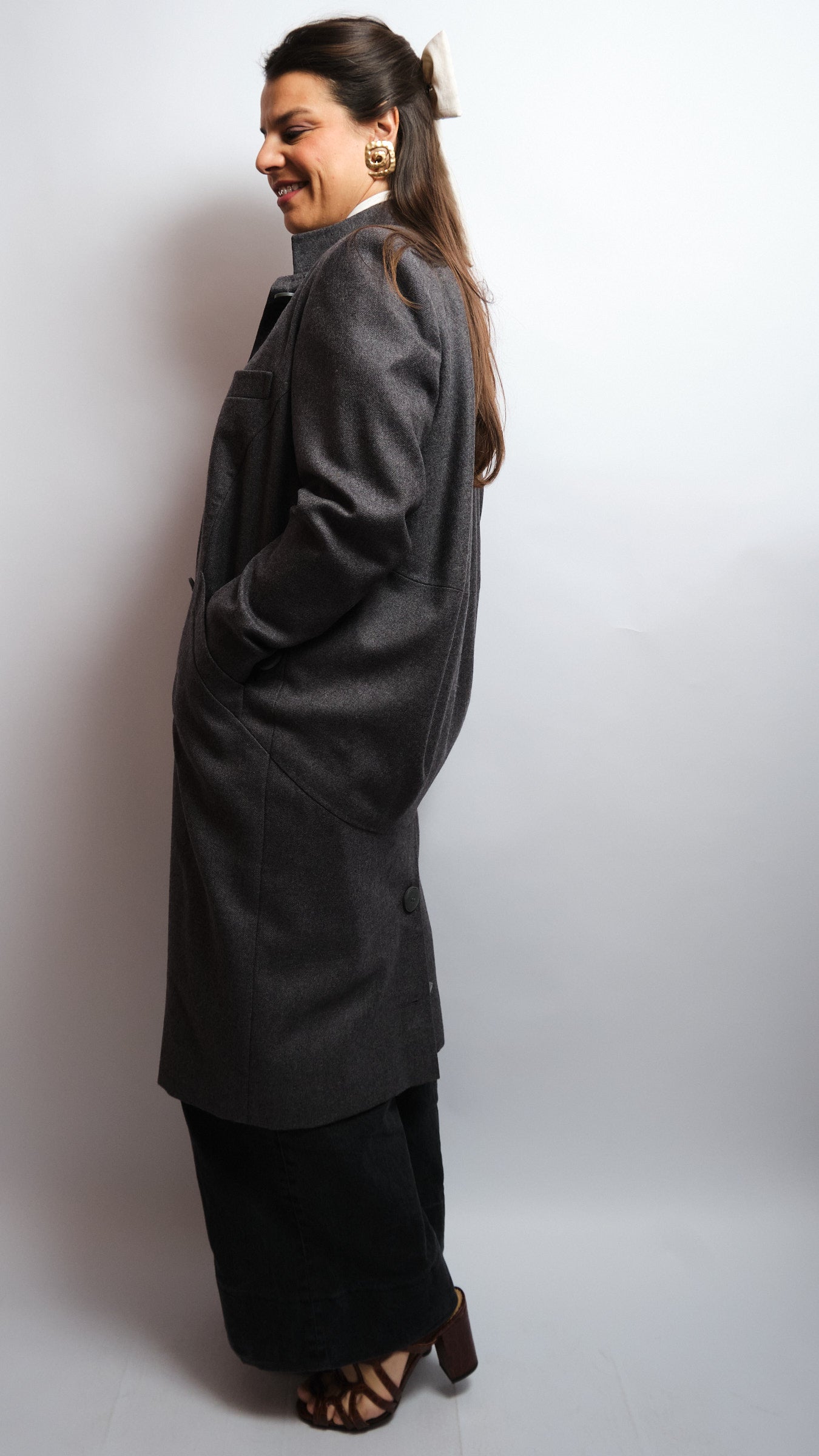 Upcycled vintage coat – fine wool, unique 80s piece