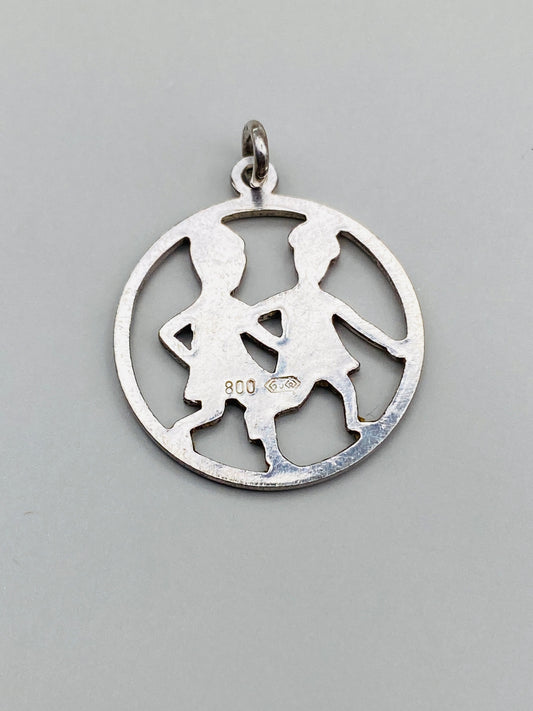 Pendentif vintage « Gémeaux » – Argent 800