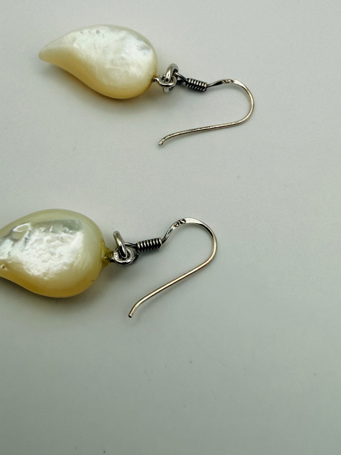 Boucles d’oreilles vintage en nacre et argent 925