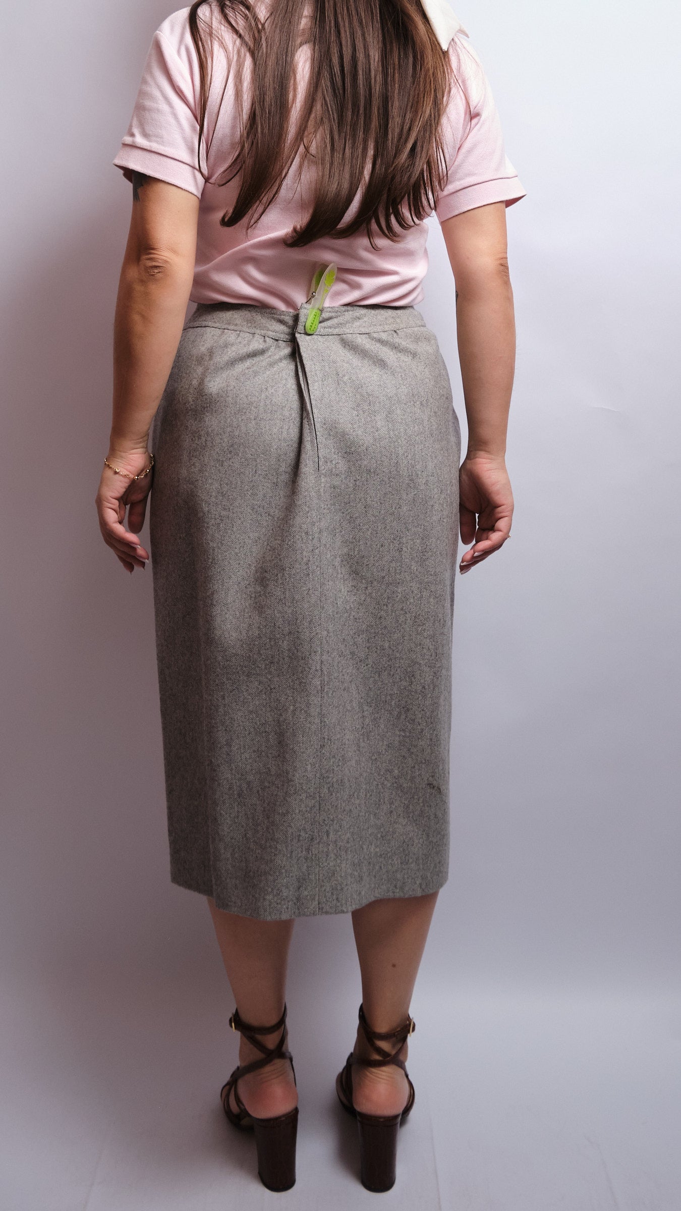 Jupe vintage en laine 80s – fait main, élégance intemporelle