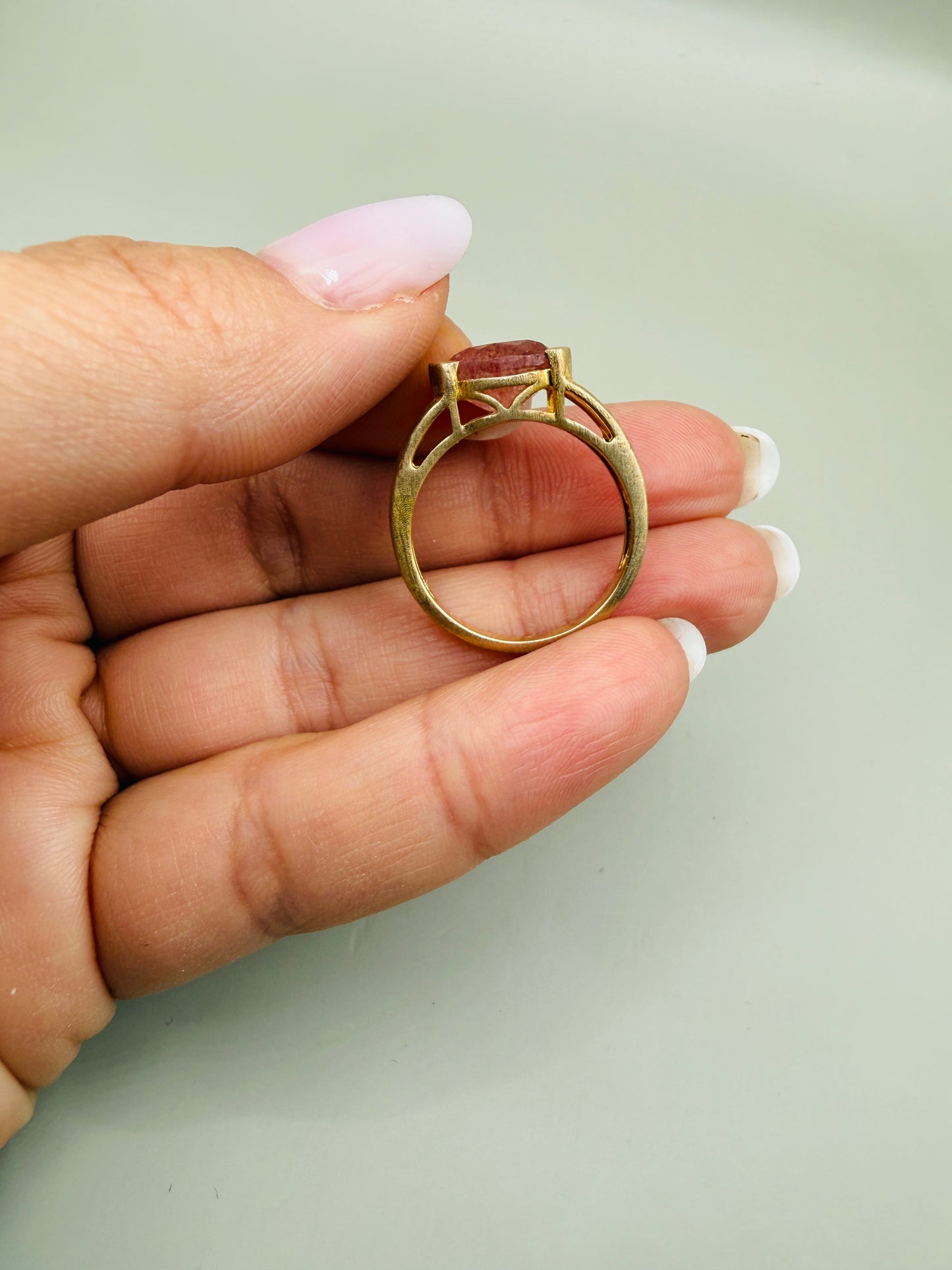 Bague pierre naturelle en argent 925 – design sculptural