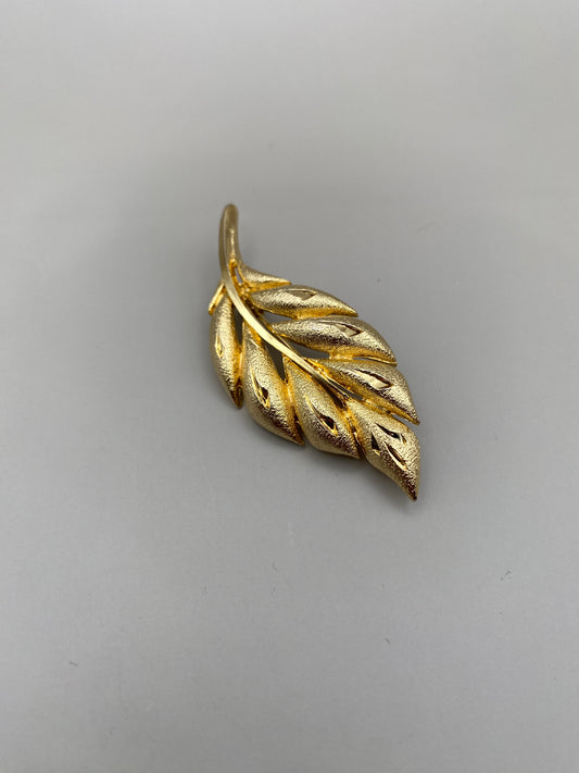 Broche vintage feuille