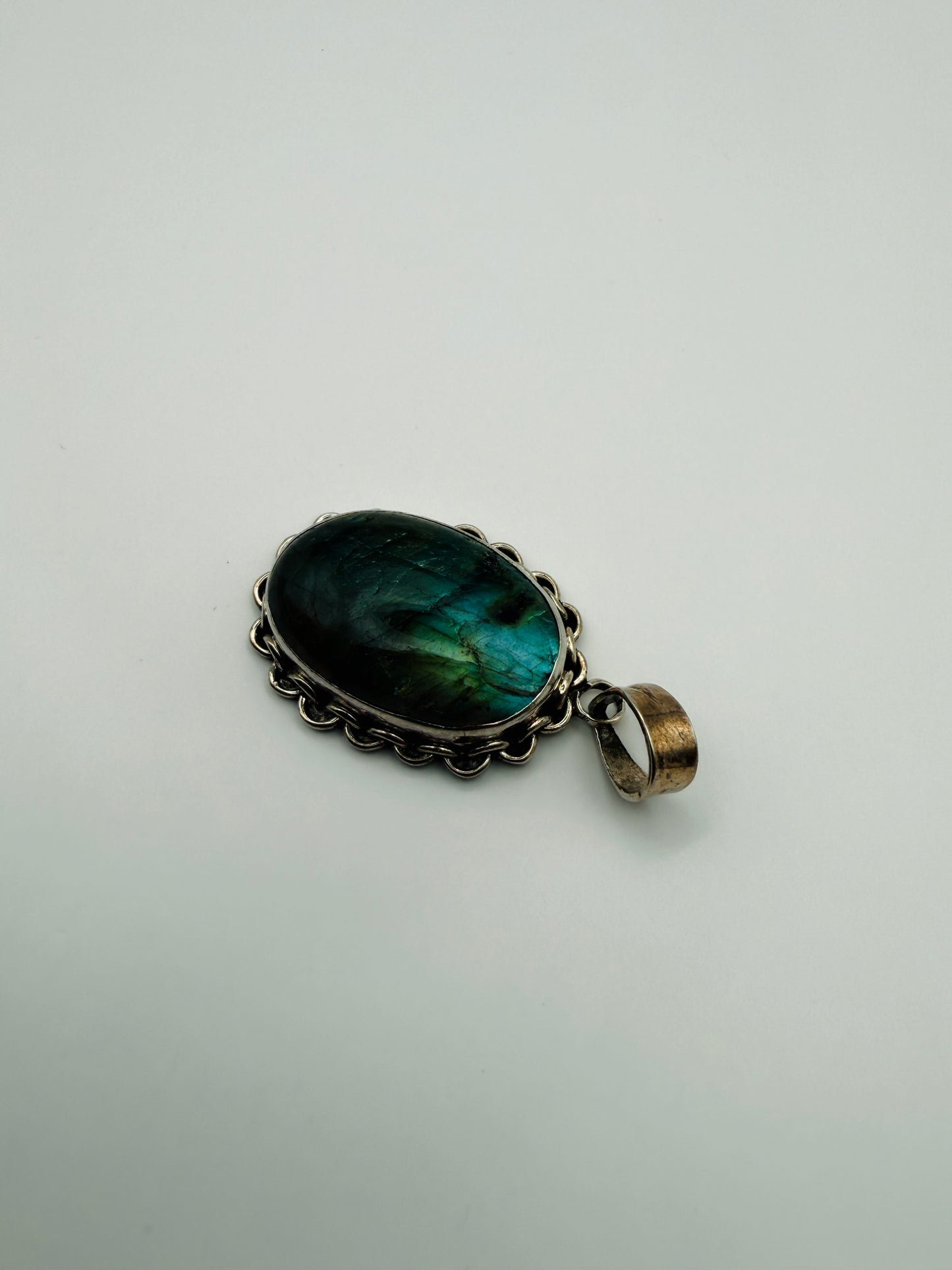 Pendentif vintage ovale argent 925