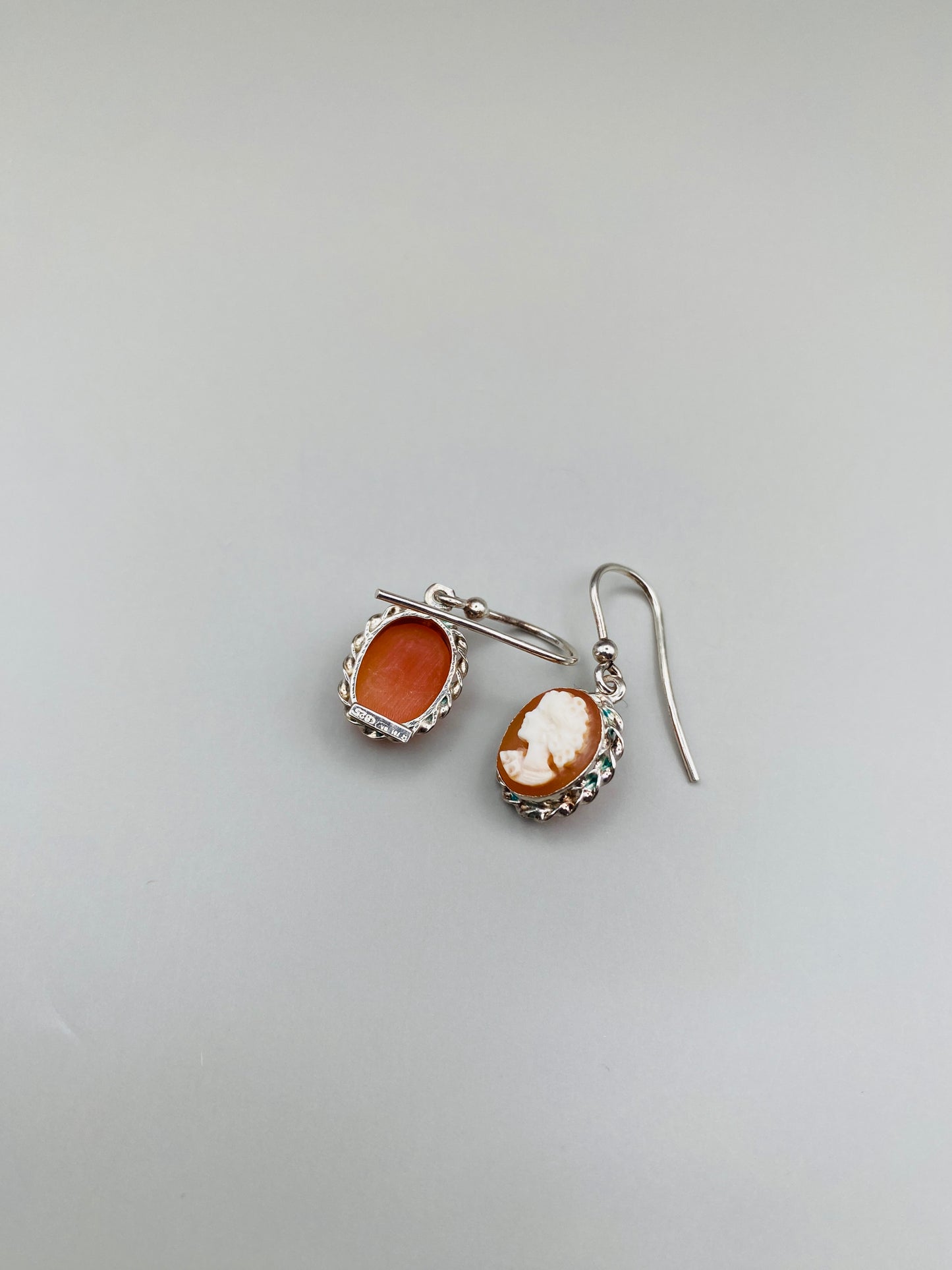 Boucles d’oreilles Vintage camées en argent 925