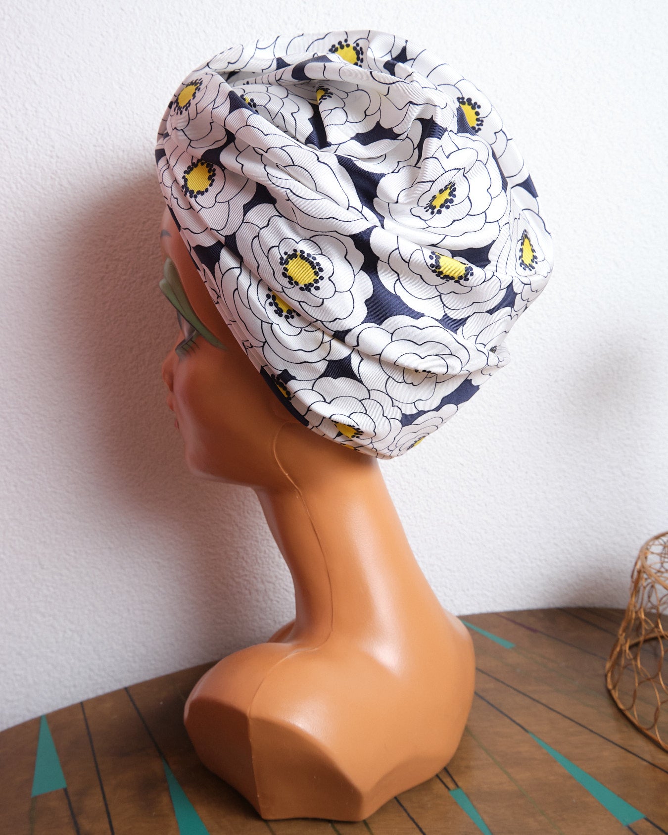 Turban vintage fleuri années 60/70