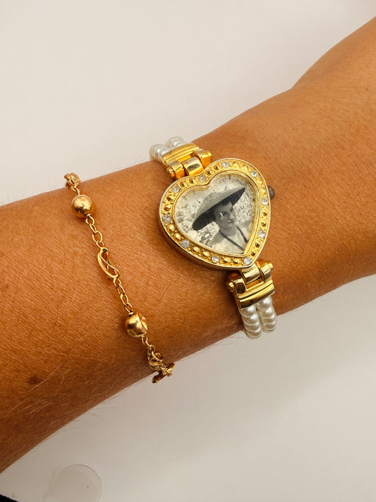 Montre-bijou vintage upcyclée – personnalisable