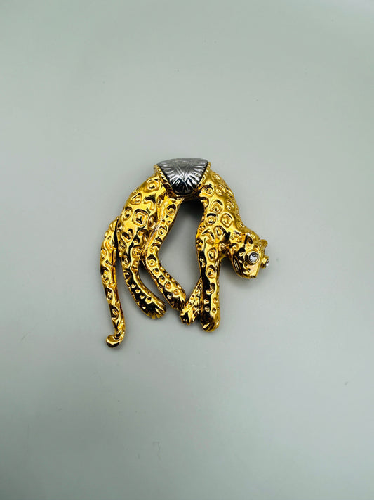 Broche Vintage Félin Doré — Esprit Couture (années 80)