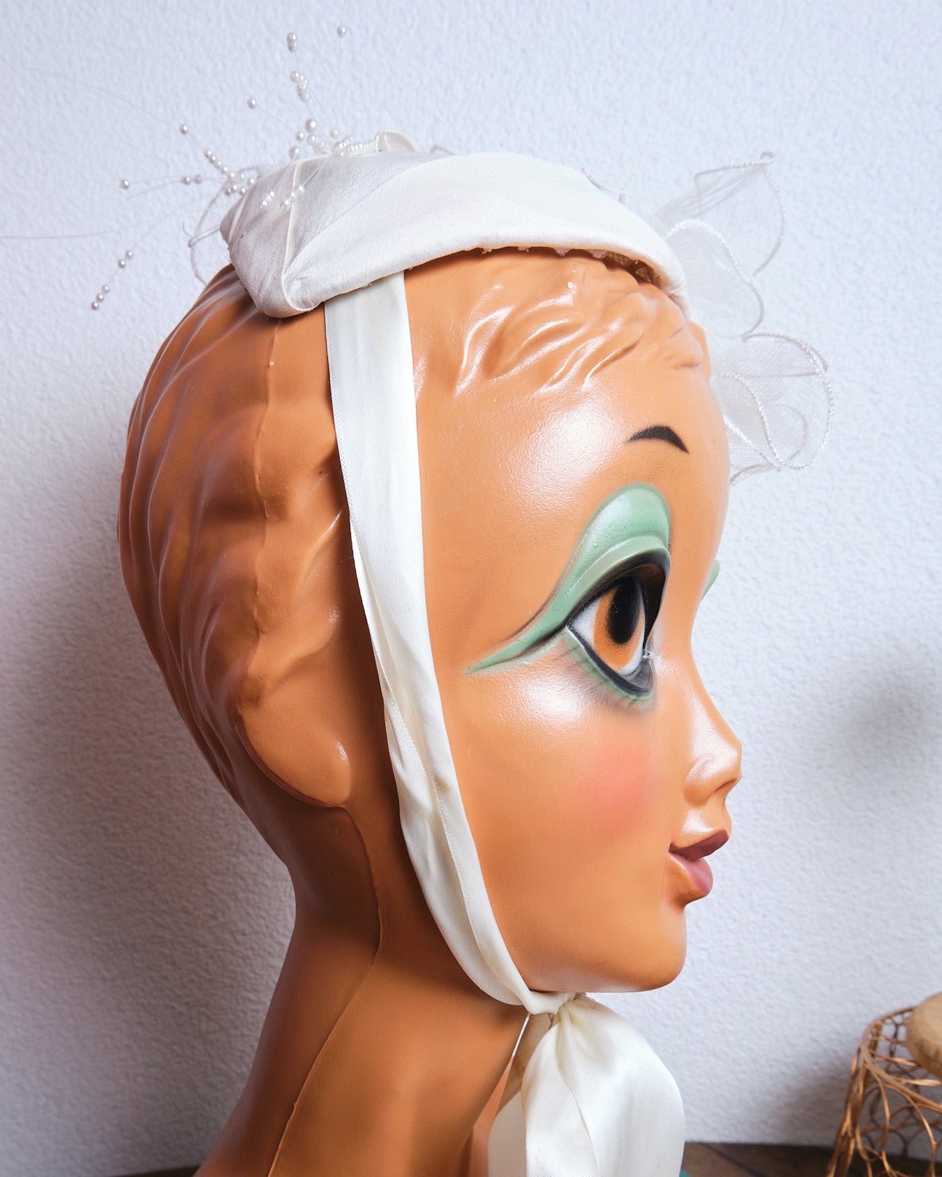 Bibi de cérémonie vintage ivoire