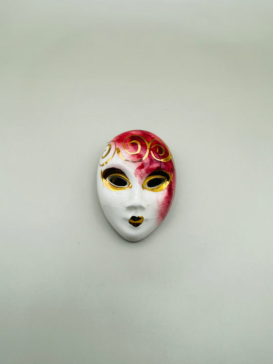 Broche Vintage Masque vénitien porcelaine