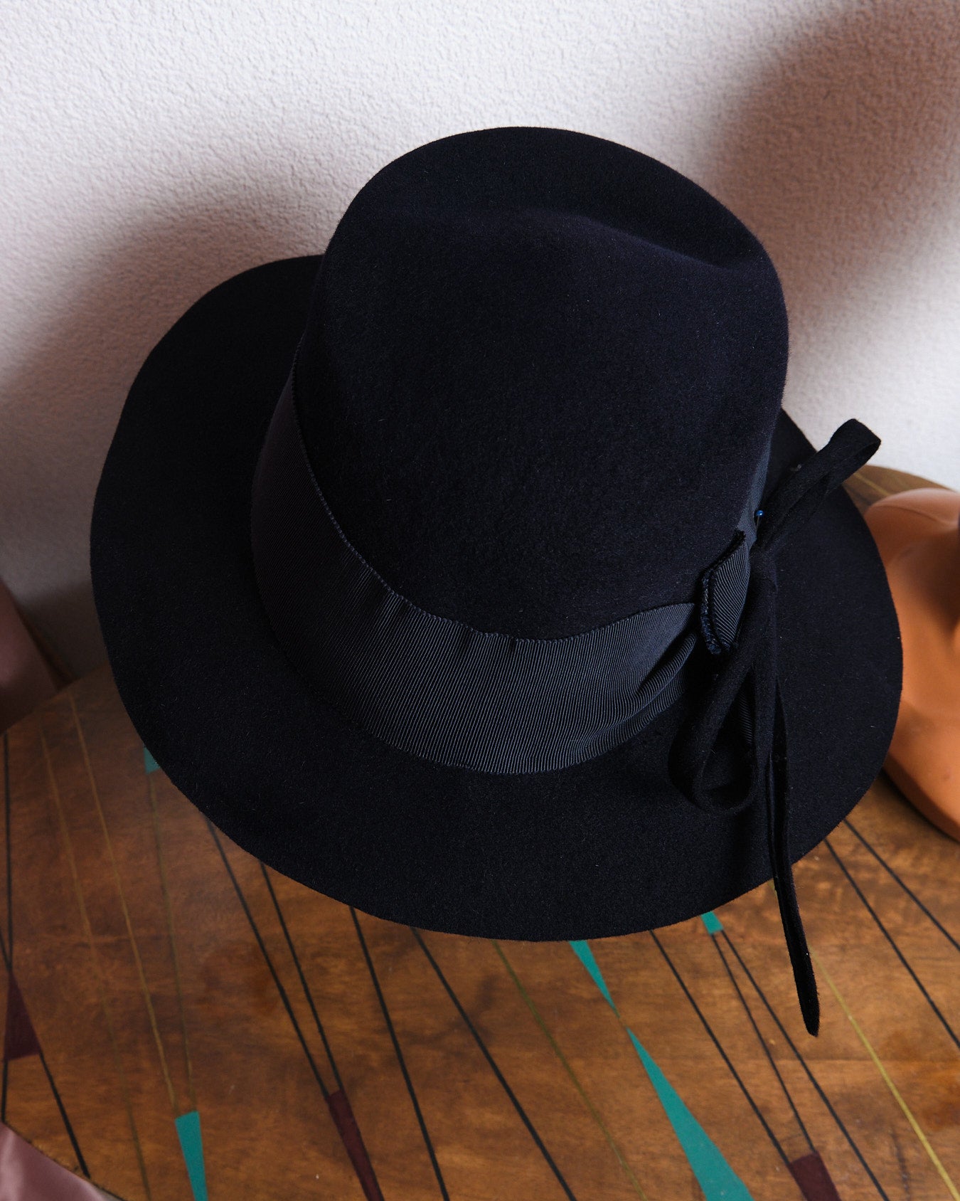 Chapeau vintage marine en laine
