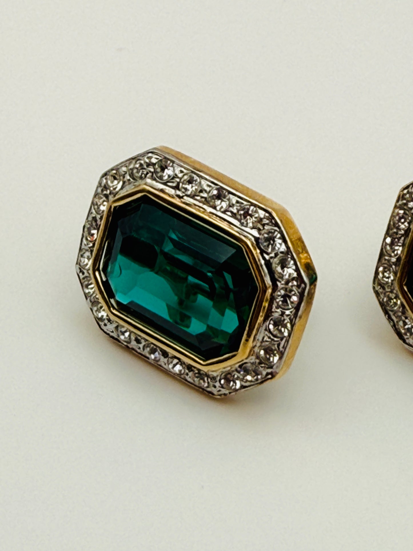 Boucles d’oreilles vintage vert émeraude