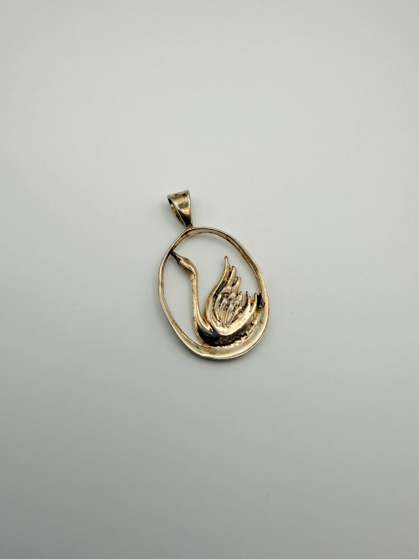 Pendentif vintage cygne en argent 925