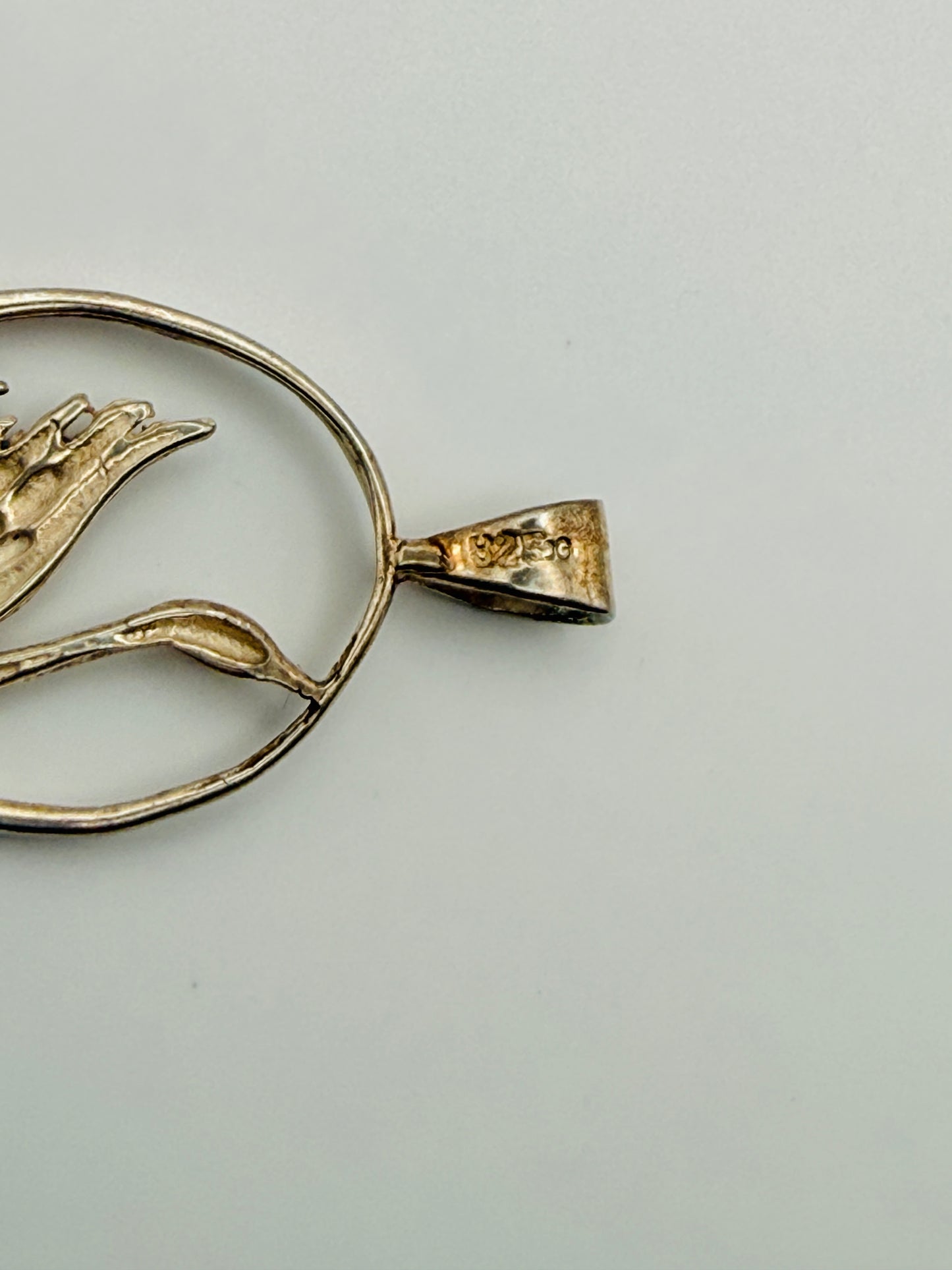 Pendentif vintage cygne en argent 925