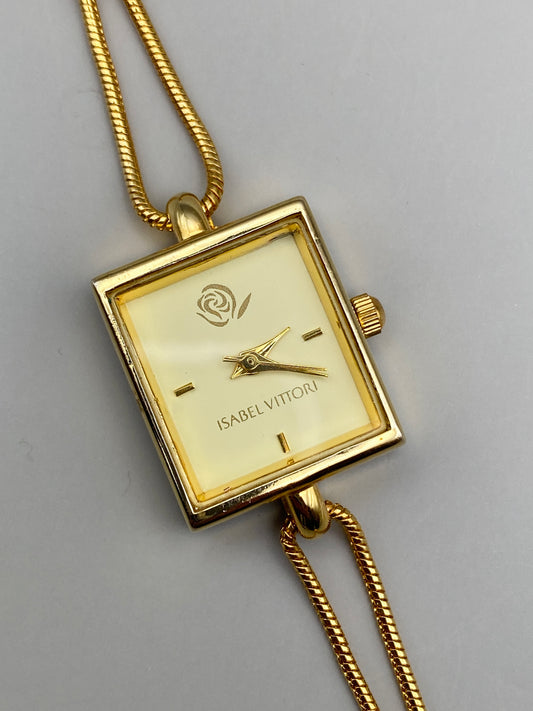 Montre Isabel Vittori – Design minimaliste doré, années 1990 Vintage