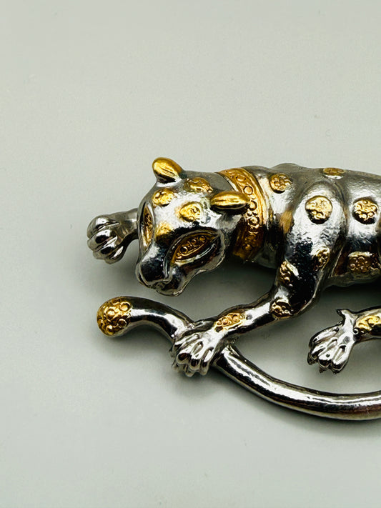Broche Vintage Félin Doré — Esprit Couture (années 80)