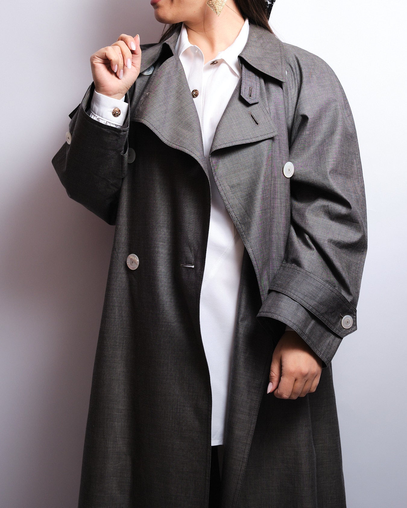 Vintage 90s trench coat – cotton, iconic cut made in Switzerland