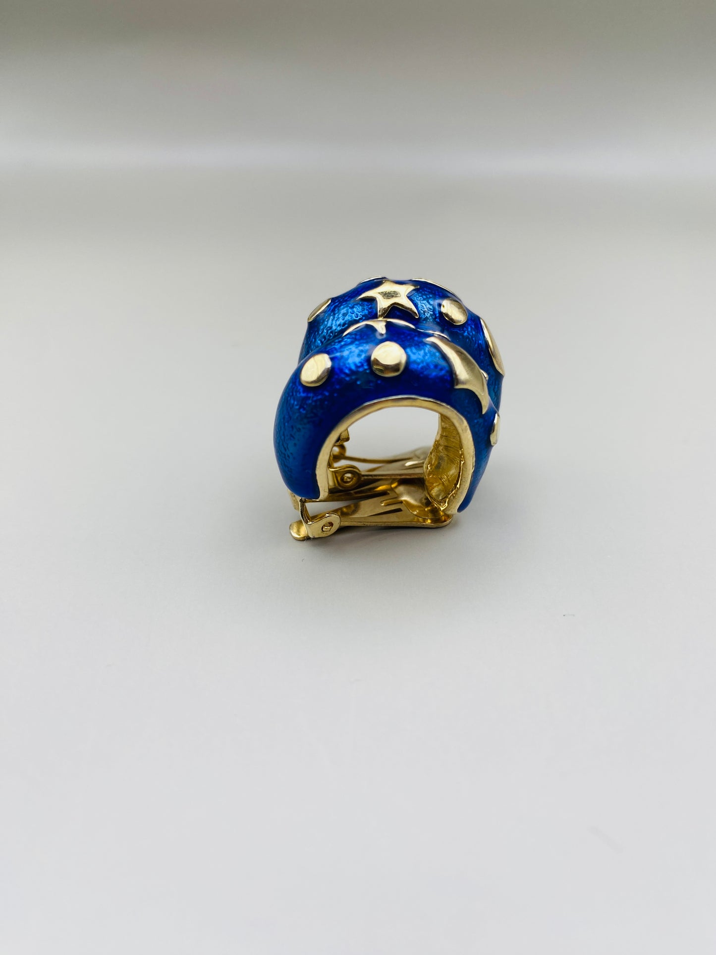 Clips Vintage dorés émaillés 90s