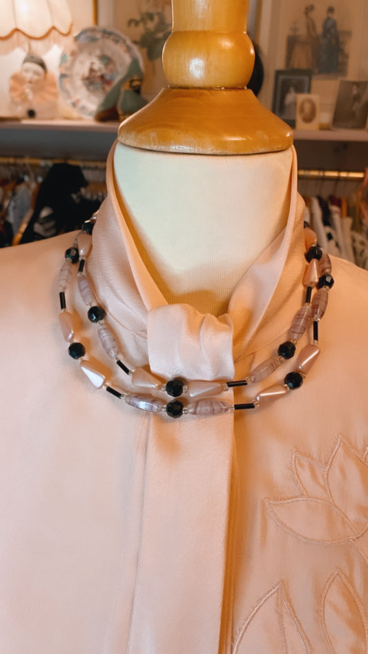 Collier Vintage 80s en perles de verre