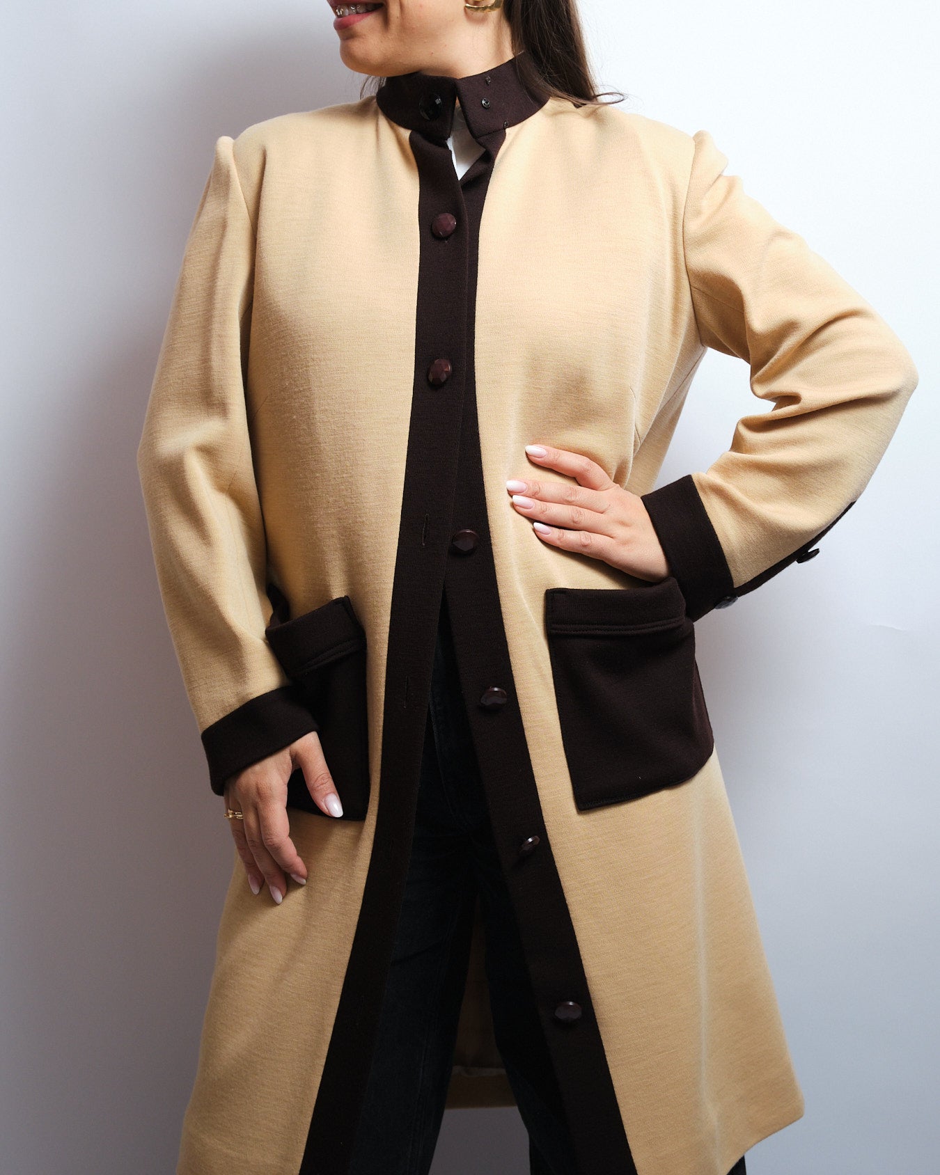 Manteau vintage fait main – laine fine, pièce unique upcyclée