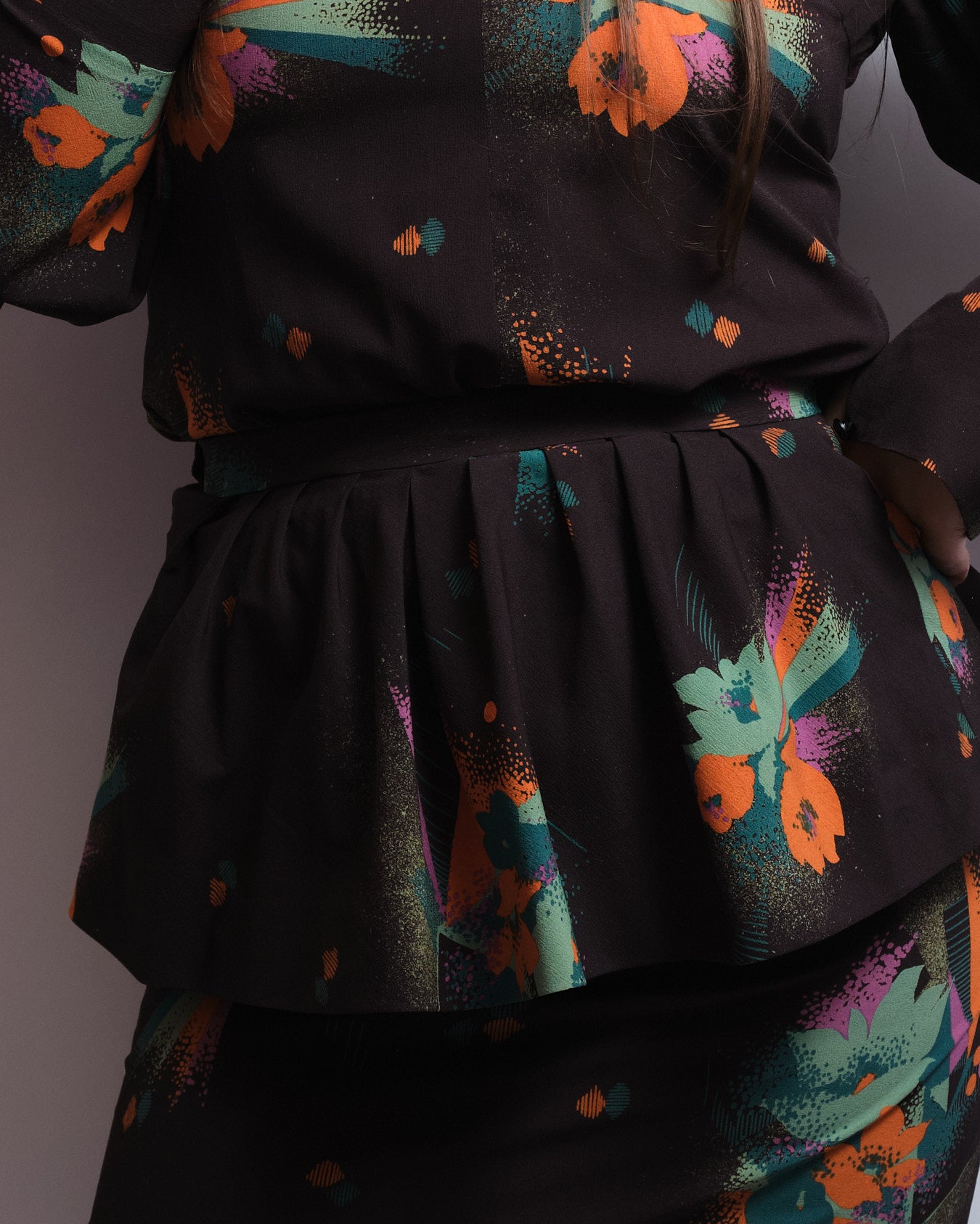 Ensemble vintage 3 pièces fait main 80s – pièce unique de couturière