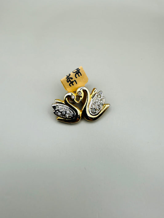 Broche Vintage Duo de cygnes