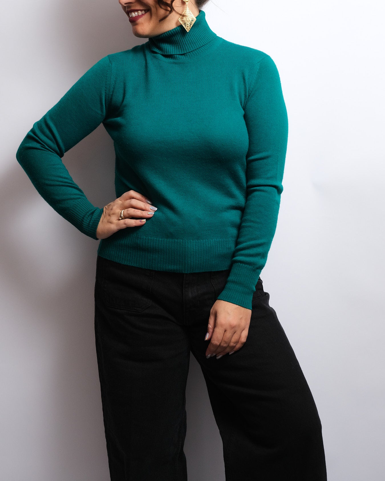 Pull col roulé vintage laine