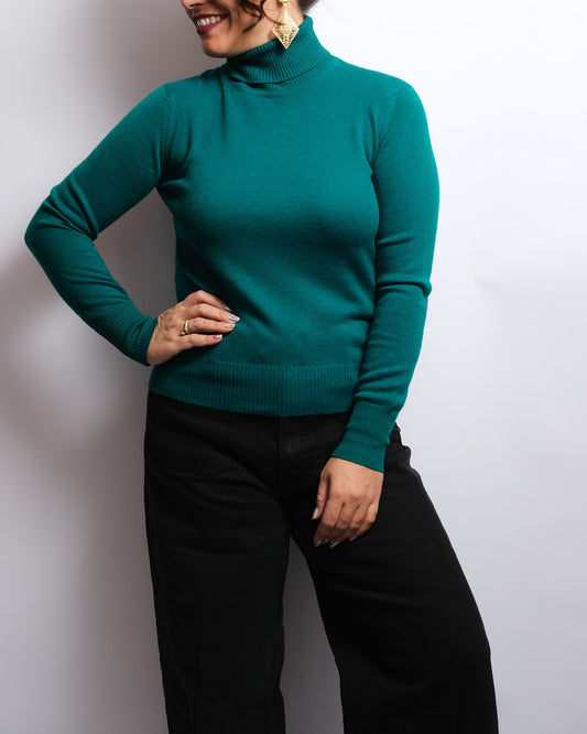 Pull col roulé vintage laine