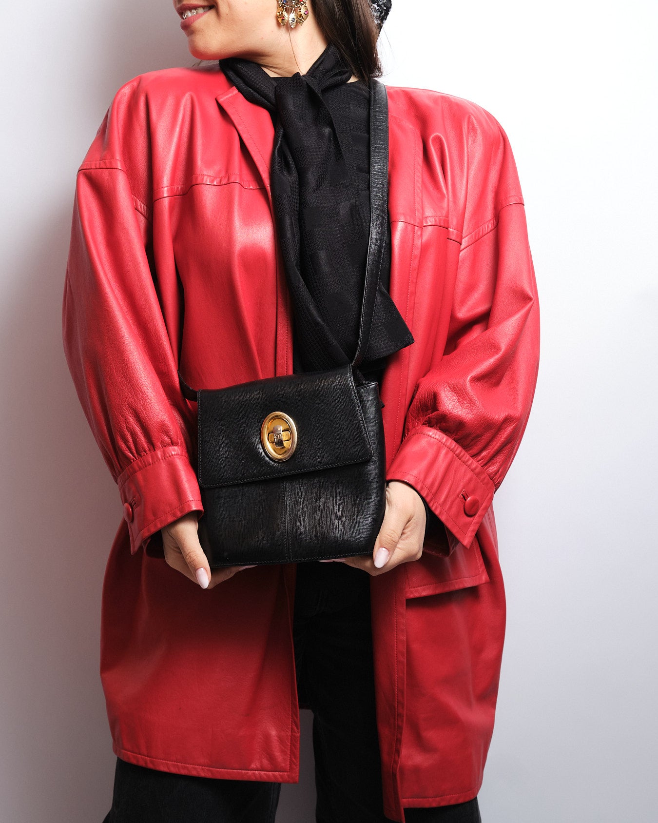 Sac vintage Christian Dior en cuir – fin 80s / début 90s