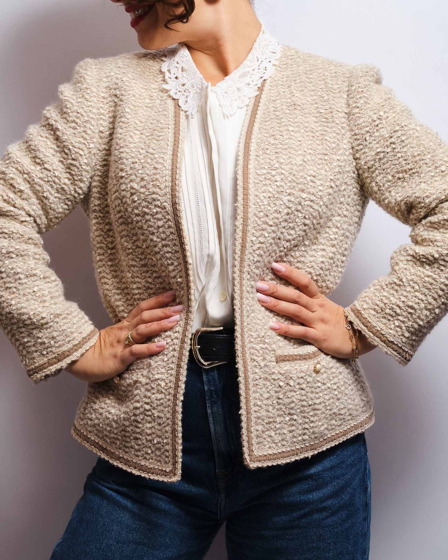 Cardigan Vintage 80s Rose Bertin